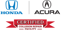 Honda logo, Acura logo collision repair facility certified